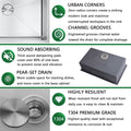 Akicon 32" Undermount 50/50 Double Bowl Kitchen Sink and Pull-down Faucet Combo with Drain Strainer, Protective Bottom Grid, All in One