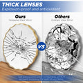TEWLOSS Round Mirrors Wall Mirror 24" Wavy Mirror for Bathroom Gold Aluminum Alloy Framed