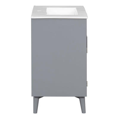Bathroom Storage Cabinet with Sink, Bathroom vanity Set with Anti-Scratch Floor Mat, Combo Cabinet with 2 Cabinet Door