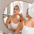 TEWLOSS Irregular Mirrors Wall Mirror 46"x26" Cloud Shaped Mirrors for Bathroom, Gold