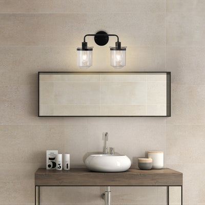 GELE Wall Sconces Set of 2 with Clear Glass Shade Modern Wall Sconce, Industrial Indoor Wall Light Fixture for Bathroom Living Room Bedroom Over Kitchen Sink