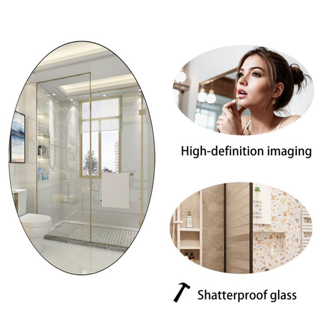 Facilehome 25.1" X 14.8" Oval Mirror for Bathroom,Wall Mounted Bathroom Mirror,Bathroom Vanity Mirror,White