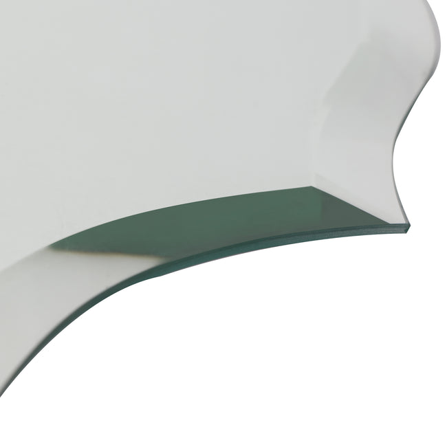 LUVODI Beveled Edge Wall Mirror Bathroom Mirror Vanity Scalloped for Home Living Room 25x32in