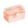 kosheko High Capacity Transparent Makeup Box, Portable Desktop Cosmetic Storage, Lightweight Plastic Makeup Organizer, Multifunctional Beauty Accessory Case. pink