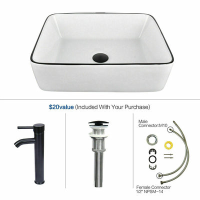 FULLWATT 24" Bathroom Wood Vanity Cabinet Storage Counter-top Vessel Sink Pop Up Combo