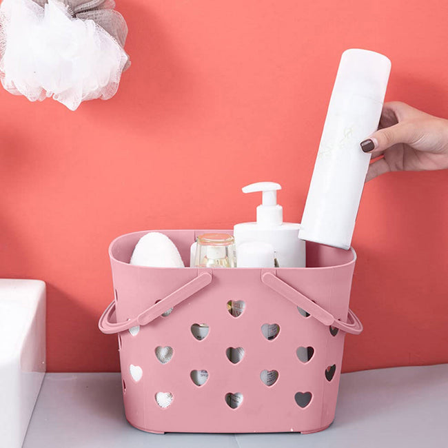 Hbdhejl Home Storage Shower Caddy Tote For College Dorm Storage With Handles Portable Bath Organizer For Bathroom Toiletry Garden Pink