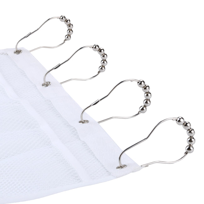 Shower Caddy, Peaoy Quick Dry Hanging Mesh Bath Organizer with 6 Pockets & 4 Hooks for Soaps & Shampoo White