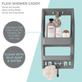 Bath Bliss Multi Hanging Option Plastic Shower Organizer, Gray