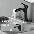 Yundoom Matte Black Bathroom Faucet,Bathroom Sink Faucet,Waterfall Bathroom Faucet