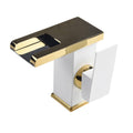 LED Waterfall Faucet Washbasin Kitchen Sink Luminous Tap Deck Mounted Cold And Hot Mixer Bathroom Decor Light Brass