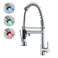 Cesinkin Brass Silver Curved Kitchen Sink Faucet