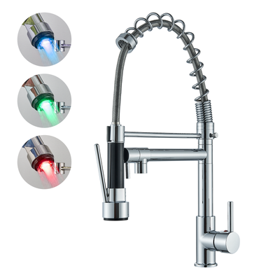 Cesinkin Brass Silver Curved Kitchen Sink Faucet