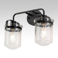 GELE Wall Sconces Set of 2 with Clear Glass Shade Modern Wall Sconce, Industrial Indoor Wall Light Fixture for Bathroom Living Room Bedroom Over Kitchen Sink