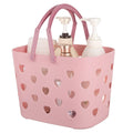 Hbdhejl Home Storage Shower Caddy Tote For College Dorm Storage With Handles Portable Bath Organizer For Bathroom Toiletry Garden Pink