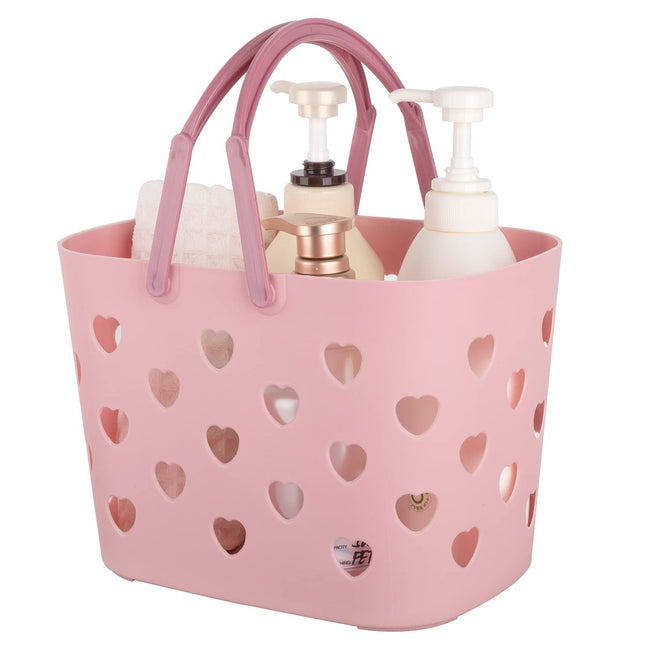 Hbdhejl Home Storage Shower Caddy Tote For College Dorm Storage With Handles Portable Bath Organizer For Bathroom Toiletry Garden Pink