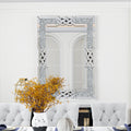 LUVODI Crushed Diamond Wall Mirror 39x28 inch Decorative Glass Silver Bathroom Vanity Mirrors Square