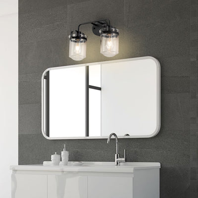 Wall Sconces Set of 2 with Clear Glass Shade,Modern Wall Sconce, Industrial Indoor Wall Light Fixture for Bathroom Living Room Bedroom Over Kitchen Sink,E26 Socket, Bulbs Not Included