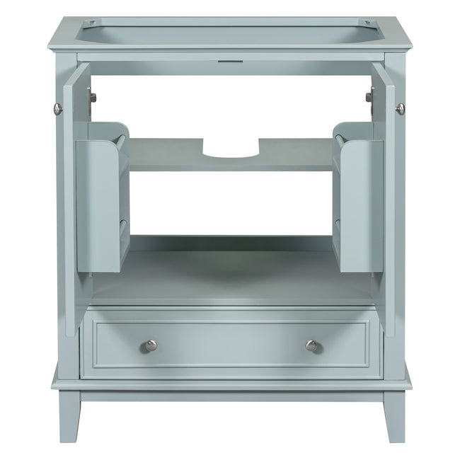 EUROCO 30" Bathroom Vanity Base Only,Bathroom Vanity Without Top Sink, Modern Freestanding Bathroom Storage Cabinet with Doors and Drawer,Solid Wood Frame,Green