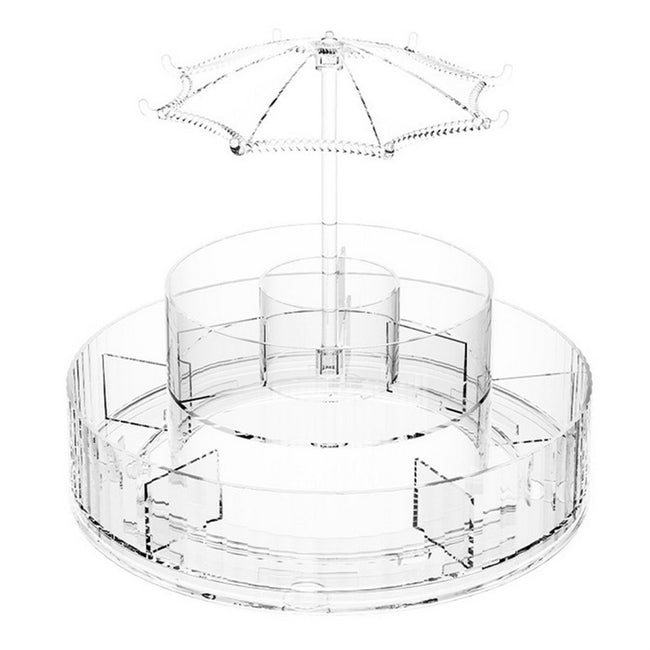 Donemore Rotating Makeup Organizer Large Capacity Cosmetics Organizer Beauty Organizer Clear Cosmetic Storage Display Case for Bedroom Dresser