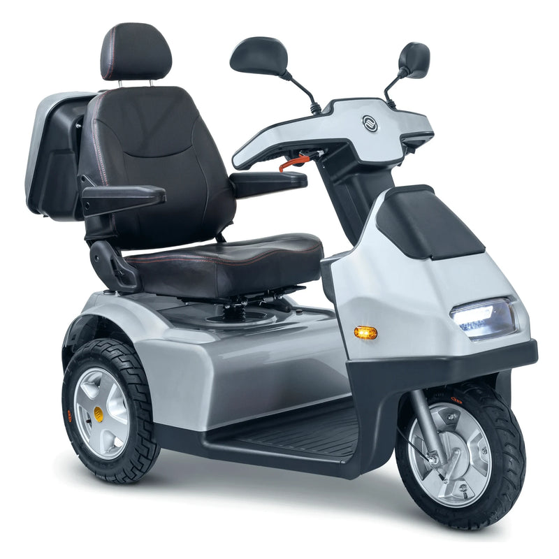 Afikim Afiscooter S3 All-Terrain – Silver, three-quarter studio view