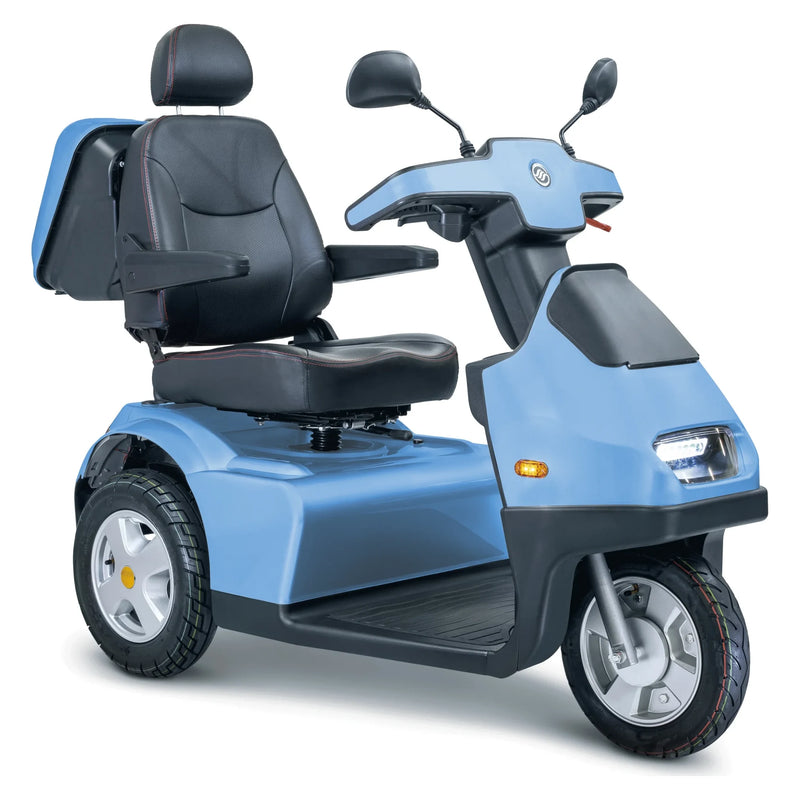 Afikim Afiscooter S3 All-Terrain – Blue, three-quarter studio view