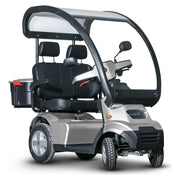 Afikim Afiscooter S4 2-Seater Canopy – Silver, dual seat with hardtop canopy