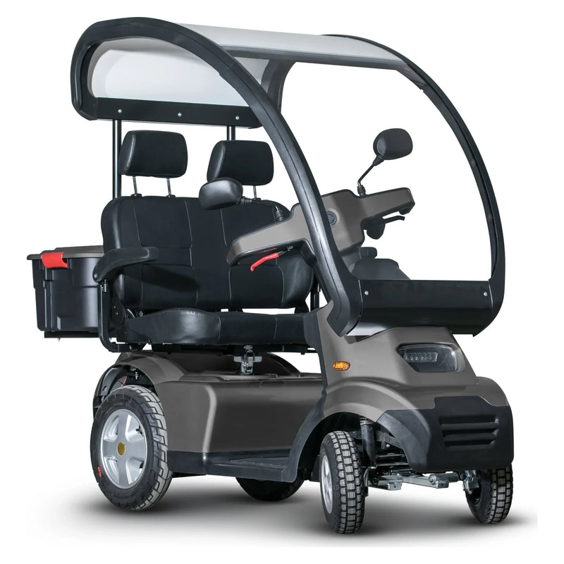 Afikim Afiscooter S4 2-Seater Canopy – Grey, dual seat with hardtop canopy