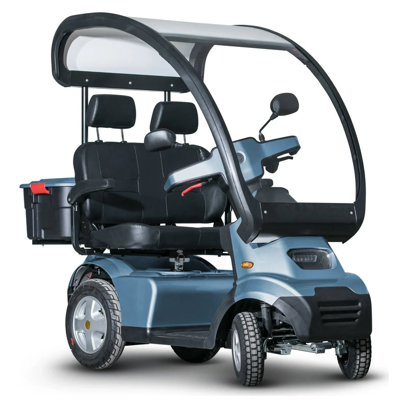 Afikim Afiscooter S4 2-Seater Canopy – Blue, dual seat with hardtop canopy