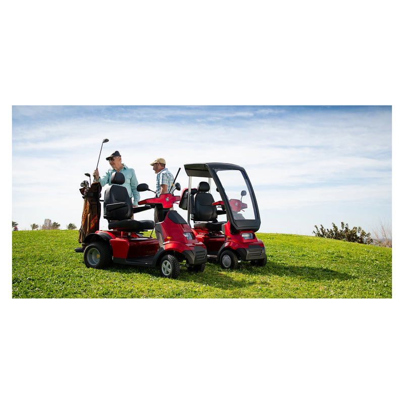 Afikim Afiscooter S4 Canopy – canopy fitted, at the golf club