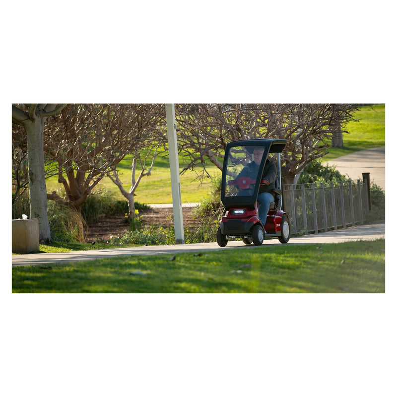 Afikim Afiscooter S4 Canopy – canopy fitted, on a path