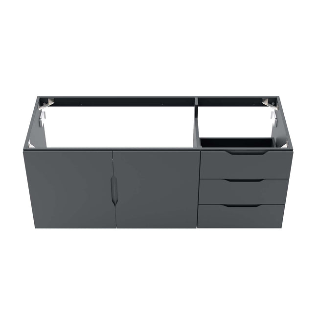 Modway Vitality 48" Double or Single Sink Compatible (Not Included) Bathroom Vanity Cabinet in Gray