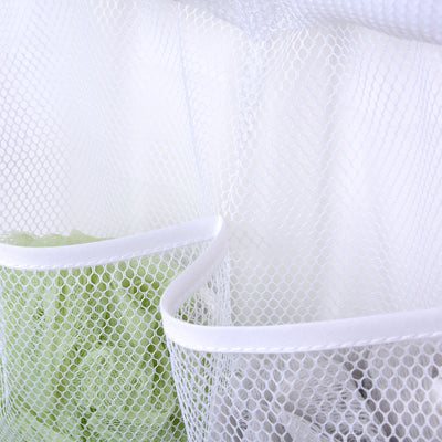Shower Caddy, Peaoy Quick Dry Hanging Mesh Bath Organizer with 6 Pockets & 4 Hooks for Soaps & Shampoo White