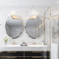 LUVODI Beveled Edge Wall Mirror Bathroom Mirror Vanity Scalloped for Home Living Room 25x32in