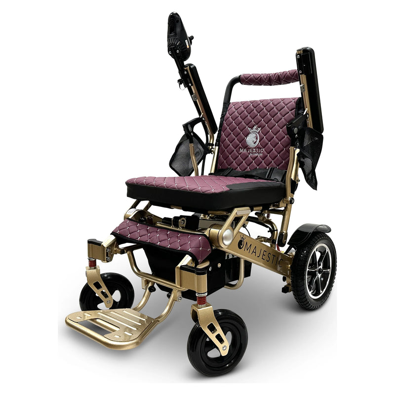 ComfyGo Majestic IQ-7000 Auto Folding power wheelchair – purple cushion and backrest