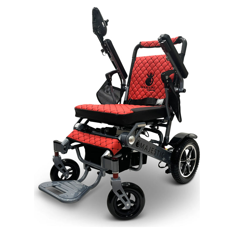 ComfyGo Majestic IQ-7000 Auto Folding power wheelchair – red cushion and backrest