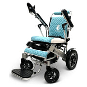 ComfyGo Majestic IQ-8000 folding power wheelchair – teal cushion and backrest