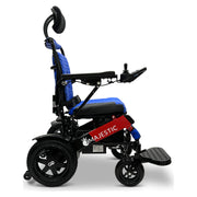 ComfyGo Majestic IQ-9000 Auto Recline power wheelchair – blue cushion and backrest