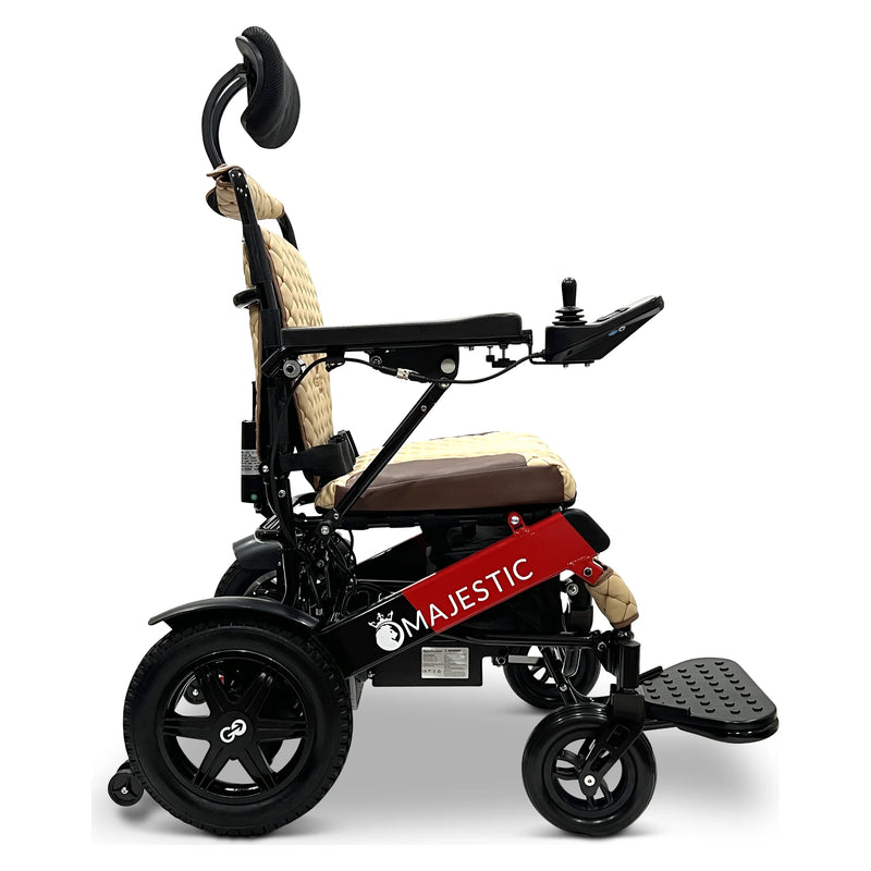ComfyGo Majestic IQ-9000 Auto Recline power wheelchair – coffee cushion and backrest
