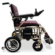 ComfyGo X-7 lightweight folding power wheelchair – purple cushion and backrest