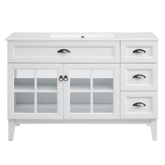 Modway Isle 48" Modern Wood Single Sink Bathroom Vanity Cabinet in White