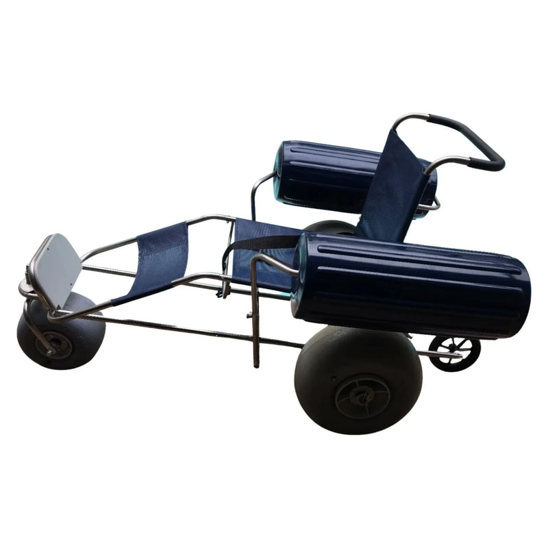 DeBug EZ Roller Floating Beach Wheelchair – with the removable pontoons, side view
