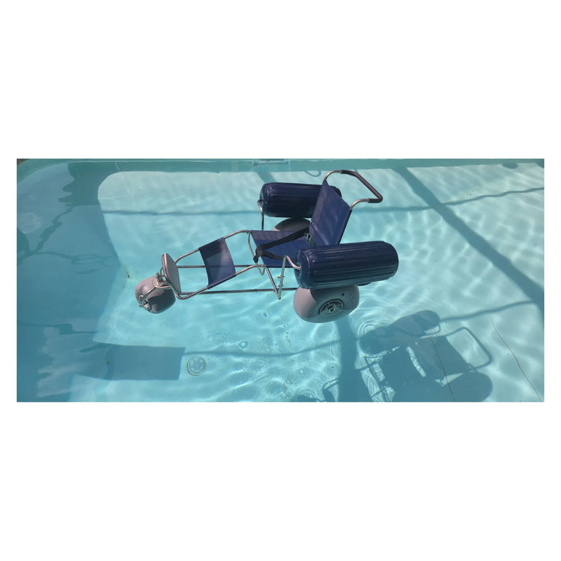 DeBug EZ Roller Floating Beach Wheelchair – in the pool