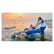 DeBug EZ Roller Floating Beach Wheelchair – in the surf at sunset