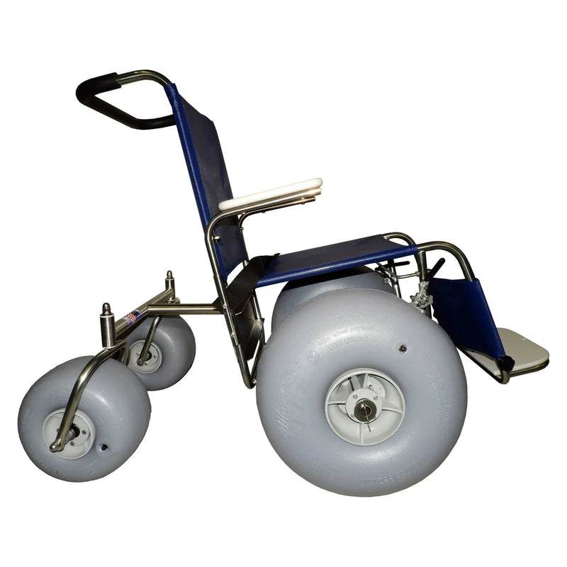 DeBug Fixed Leg Rest Beach Wheelchair – side view