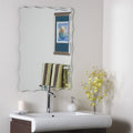 Decor Wonderland Large 31.5" x 23.6" Rectangular Frameless Bathroom Vanity Wall Mirror - Hangs Horizontally or Vertically