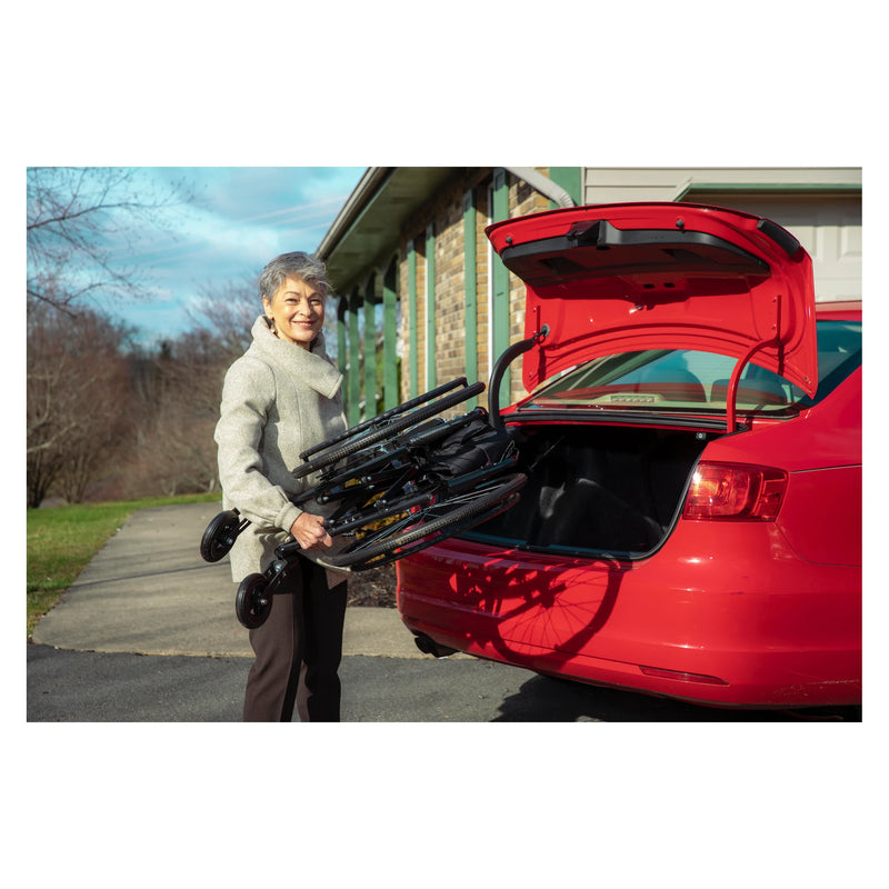 Feather Chair 18 inch wheelchair – lifestyle, loading into a car trunk