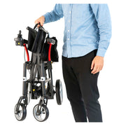 Feather Power Chair – folded, carried by the handle