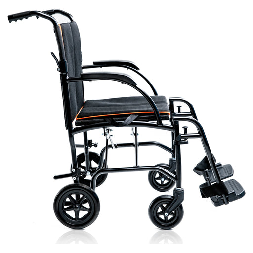 Feather Transport wheelchair – three quarter view