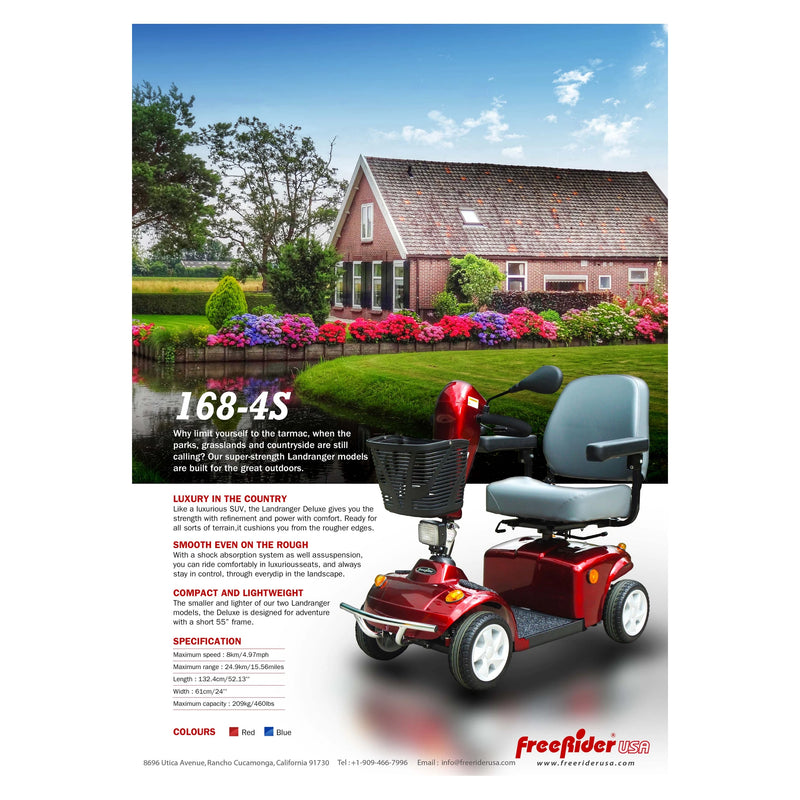 FreeRider FR 168-4S II mobility scooter – brochure with specifications