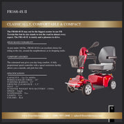 FreeRider FR 168-4S II mobility scooter – range booklet page with specifications